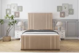"Comfort Beds The Foxy Plush Bed Frame With Mattress-50"" Upholstered in Stone - Size: Small Double" - thumbnail 2