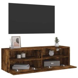 Berkfield Home TV Wall Cabinet Smoked Oak 100x30x30 cm Engineered Wood in Brown - Size: 100 x 30 x 30 cm - thumbnail 5