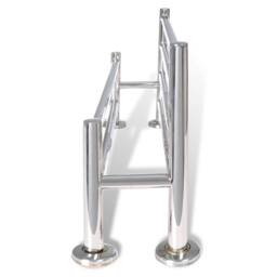 Berkfield Home Stainless Steel Towel Rack 6 Tubes in Silver - thumbnail 5
