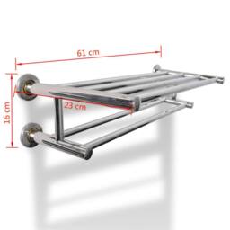 Berkfield Home Stainless Steel Towel Rack 6 Tubes in Silver - thumbnail 7