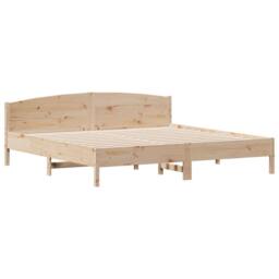 Berkfield Home Bed Frame without Mattress 180x200 cm Super King Solid Wood Pine in Light Tan - thumbnail 7