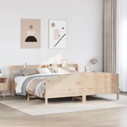 Berkfield Home Bed Frame without Mattress 180x200 cm Super King Solid Wood Pine in Light Tan - thumbnail 2