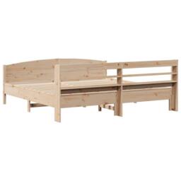 Berkfield Home Bed Frame without Mattress 180x200 cm Super King Solid Wood Pine in Light Tan - thumbnail 6