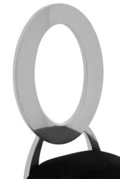 Orsina Luxe Round Back Dining Chair, Elegant Silver Armless Accent Chair, Black Velvet Upholstered Modern Chair - thumbnail 5