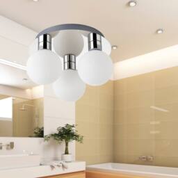 First Choice Lighting Nectar - Flush Ceiling Light Chrome with Opal Glass Shades in Silver - thumbnail 6