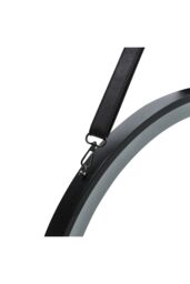 Living and Home 60cm Black LED Round Bathroom Wall Mirror with Hanging Strap - Front-Lit, Anti-Fog, Touch Control & 3-Colour Dimming - thumbnail 4