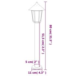 Berkfield Home Outdoor Floor Lamps 3pcs Black 80 cm Stainless Steel - thumbnail 7
