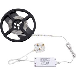 Loops 5m Warm White LED Tape Kit - 12W LED Driver - Flexible Under Cabinet Lighting