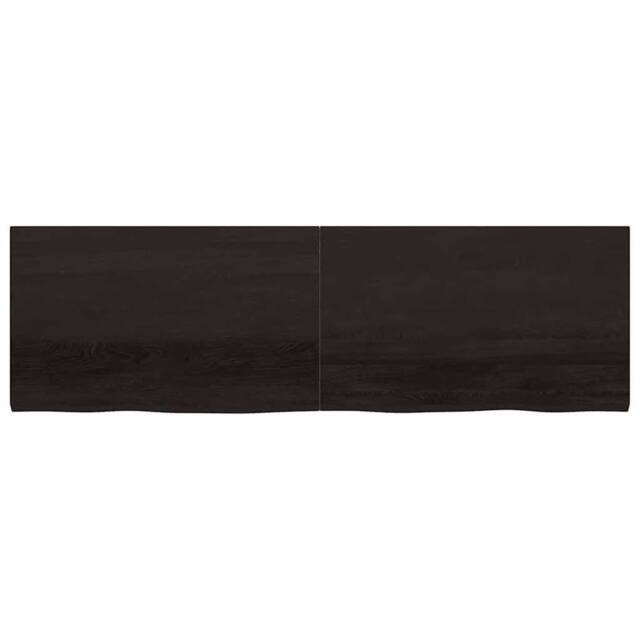 Berkfield Home Table Top Dark Grey 200x60x(2-4) cm Treated Solid Wood Oak - image 1