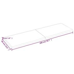 Berkfield Home Table Top Dark Grey 200x60x(2-4) cm Treated Solid Wood Oak - thumbnail 9