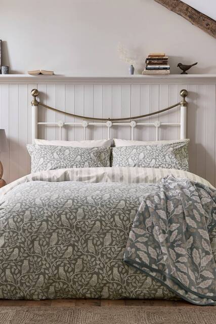 Helena Springfield 'Owls' Cotton Duvet Cover Set in Silver - Size: Single - image 1