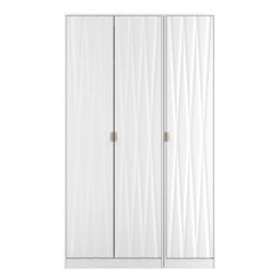 Ready Assembled 2 U Dallas 3 Door Wardrobe (Ready Assembled) in White - Size: Large - thumbnail 1