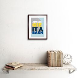 "Artery8 Wall Art Print Gie it a Bash Scottish Phrase Framed 9X7 in Brown - Size: W7"" x H9""" - thumbnail 2