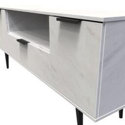Ready Assembled 2 U Fuji 2 Door 1 Drawer Wide TV Unit (Ready Assembled) in Off-White - thumbnail 4
