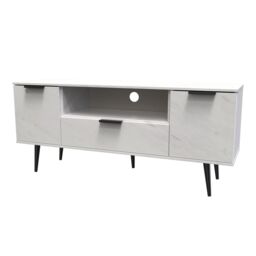 Ready Assembled 2 U Fuji 2 Door 1 Drawer Wide TV Unit (Ready Assembled) in Off-White - thumbnail 3