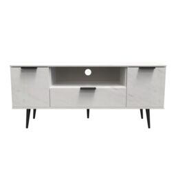 Ready Assembled 2 U Fuji 2 Door 1 Drawer Wide TV Unit (Ready Assembled) in Off-White - thumbnail 1