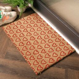 Artsy Mats Hearts Doormat (60 x 40cm) in Brown - Size: 40 cm x 60 cm - thumbnail 2