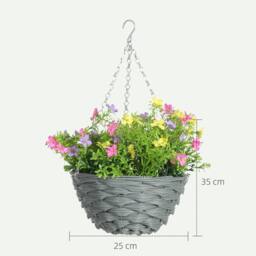 Wyld Haus Viravi Set of 2 Hanging Artificial Cosmos Flower Displays Multicolour in Purple - thumbnail 4
