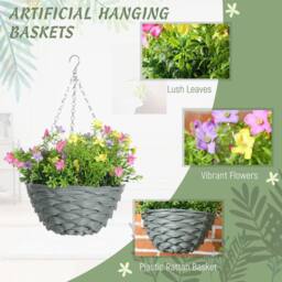 Wyld Haus Viravi Set of 2 Hanging Artificial Cosmos Flower Displays Multicolour in Purple - thumbnail 5