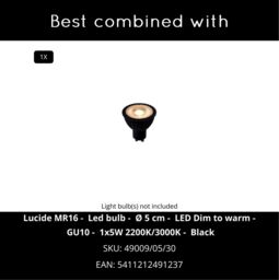 Lucide 'TRIMLESS' Dimmable Rotatable Stylish Indoor Recessed Downlight 1xGU10 in Black - thumbnail 5
