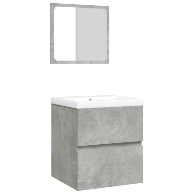 Berkfield Home Bathroom Sink Cabinet with Basin & Mirror Concrete Grey - image 1