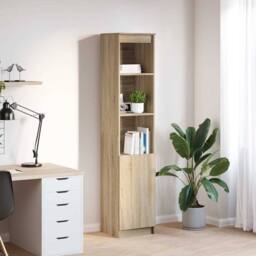 Berkfield Home Highboard Sonoma Oak 37.5x35x180 cm Engineered Wood in Light Tan