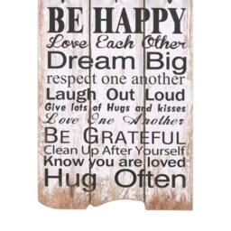 Berkfield Home Wall-mounted Coat Rack with 6 Hooks 120x40 cm FAMILY RULES - thumbnail 5