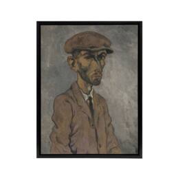 "Artery8 Artists Self Portrait Arnold Weisz Kubincan Black Framed Canvas Art in Grey - Size: W12"" x H16""" - thumbnail 1