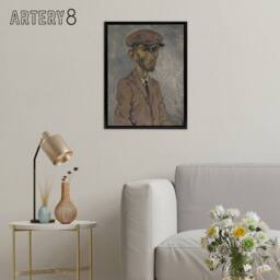"Artery8 Artists Self Portrait Arnold Weisz Kubincan Black Framed Canvas Art in Grey - Size: W12"" x H16""" - thumbnail 3