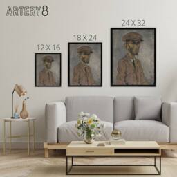 "Artery8 Artists Self Portrait Arnold Weisz Kubincan Black Framed Canvas Art in Grey - Size: W12"" x H16""" - thumbnail 4