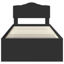 Berkfield Home Bed Frame with Headboard Black 90 x 190 cm Solid Pine Wood - thumbnail 7