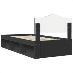 Berkfield Home Bed Frame with Headboard Black 90 x 190 cm Solid Pine Wood - thumbnail 9