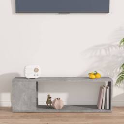 Berkfield Home TV Cabinet Concrete Grey 100x24x32 cm Engineered Wood - Size: 100 x 24 x 32 cm - thumbnail 5