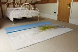 Benjamin Tate Design Dune Fence By Sea Grass With Sailboat On Horizon Designer Rug in Natural - Size: Large - thumbnail 3