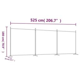 Berkfield Home Durable 3-Panel Room Divider White 525x180 cm Fabric - thumbnail 8