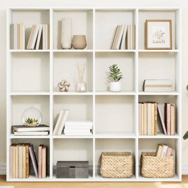 Berkfield Home Book Cabinet White 137.5x29x137.5 cm Engineered Wood - image 1