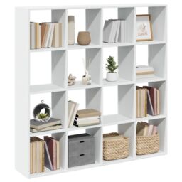 Berkfield Home Book Cabinet White 137.5x29x137.5 cm Engineered Wood - thumbnail 4