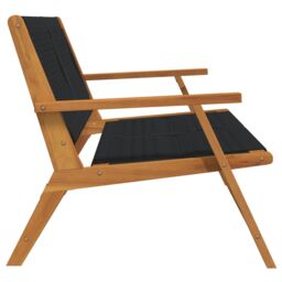 Berkfield Home Garden Bench Black 76x122x73 cm Solid Wood Acacia - Size: 76 x 122 x 73 cm - thumbnail 6