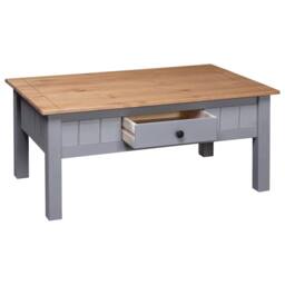 Berkfield Home Coffee Table Grey 100x60x45 cm Solid Pine Wood Panama Range - Size: 100 x 60 x 45 cm - thumbnail 6