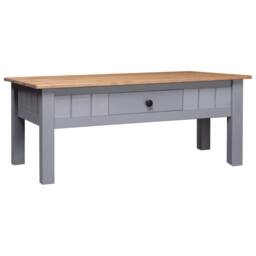 Berkfield Home Coffee Table Grey 100x60x45 cm Solid Pine Wood Panama Range - Size: 100 x 60 x 45 cm