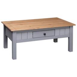 Berkfield Home Coffee Table Grey 100x60x45 cm Solid Pine Wood Panama Range - Size: 100 x 60 x 45 cm - thumbnail 4