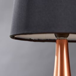 ValueLights Teardrop Pair of Compact Black Shades Copper Bedside Touch Table Lamps - thumbnail 3