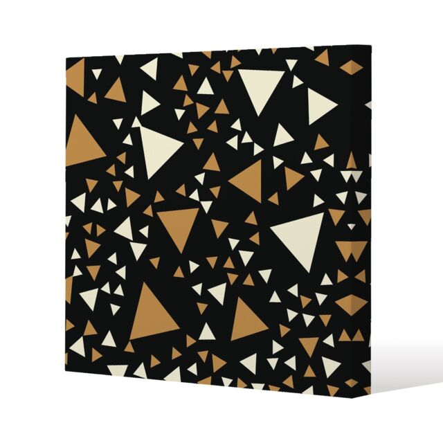 Benjamin Tate Design Triangles on Black (Canvas Print) / 77 x 77 x 4cm in Natural - Size: 77 x 77 x 4 cm - image 1