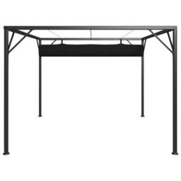 Berkfield Home Garden Gazebo with Retractable Roof Canopy 3x3 m Anthracite in Black - thumbnail 6