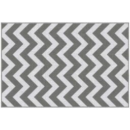 OUTSUNNY Outdoor Rug, 1.2 x 1.8m Patio Floor Mat, Grey & White in Light Grey - Size: 120 cm x 180 cm - thumbnail 2