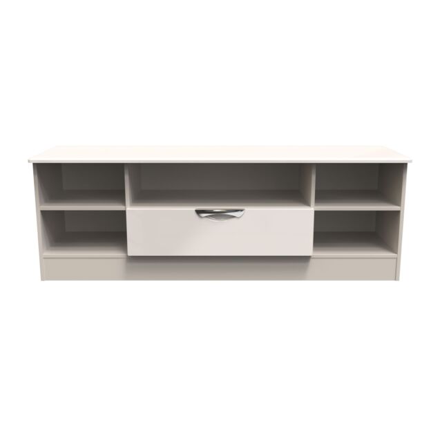Ready Assembled 2 U Holborn Wide 1 Drawer TV & Media Unit (Ready Assembled) in Taupe - Size: Large - image 1