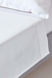 Homescapes Egyptian Cotton Flat Sheet 1000 Thread Count in White - Size: Super King Flat - thumbnail 1