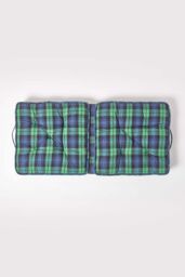 Homescapes Blackwatch Tartan Cotton Travel Support Booster Cushion in Green - Size: 50 cm x 50 cm - thumbnail 3