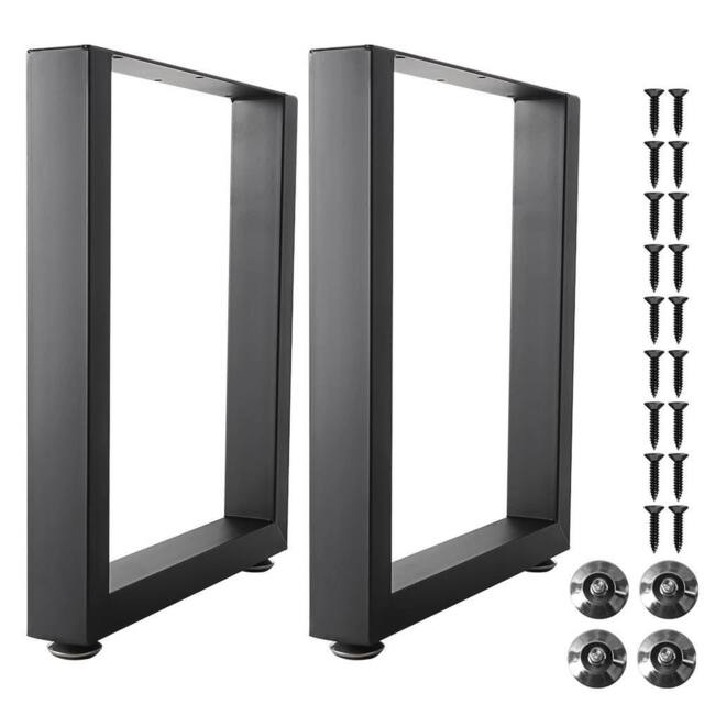 SPETLEK 2PCS Square Industrial Metal Table Legs L35 in Black - Size: 0.6m2 - image 1