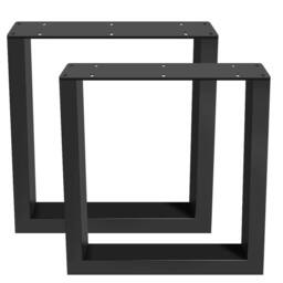 SPETLEK 2PCS Square Industrial Metal Table Legs L35 in Black - Size: 0.6m2 - thumbnail 2